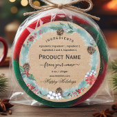 Rustic kraft Christmas jam ingredient Label