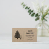 Rustic Kraft Christmas Tree  Visitekaartje (Staand voorkant)