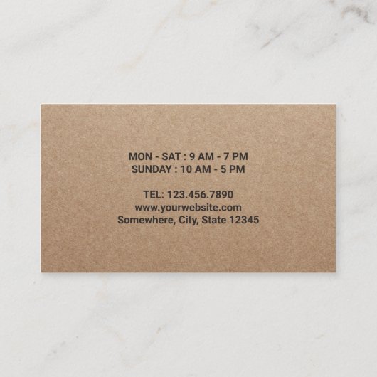 Rustic Kraft Coffee Shop Coffee Loyalty Kaarten (Achterkant)