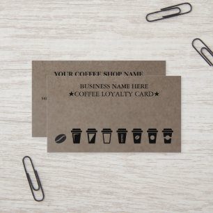 Rustic Kraft Coffee Shop Coffee Loyalty Kaarten Visitekaartje