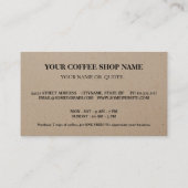 Rustic Kraft Coffee Shop Coffee Loyalty Kaarten Visitekaartje (Achterkant)