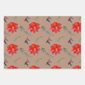 Rustic Kraft Color Winter Greenery & Berries Wrap Inpakpapier Vel (Voorkant 2)