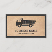Rustic Kraft Construction Hauling Dump Truck Visitekaartje (Voorkant)
