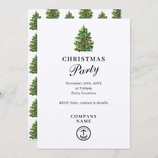 Rustic Kraft Corporate Business Kerstfeest Kaart (Voorkant / Achterkant)