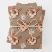 Rustic Kraft Cozy Hot Cocaca and Cookies Inpakpapier Vel (In situ)