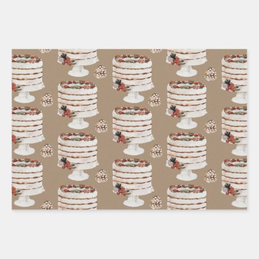 Rustic Kraft Cranberry Loaf & Kerstkoekjes Inpakpapier Vel (Voorkant 2)