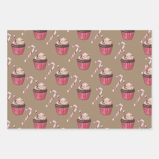 Rustic Kraft Cupcakes Coca & Lattes Inpakpapier Vel (Voorkant 2)