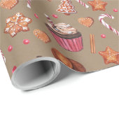 Rustic Kraft Cupcakes Cocoa Cookies & Candy Candes Cadeaupapier (Rol Hoek)