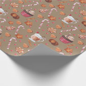 Rustic Kraft Cupcakes Cocoa Cookies & Candy Candes Cadeaupapier (Hoek)