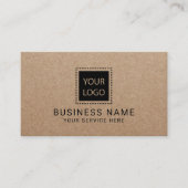 Rustic Kraft Custom Logo minimalist Visitekaartje (Voorkant)