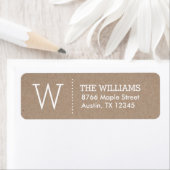 Rustic Kraft Custom Monogram Return Address Etiket (Insitu)