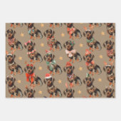 Rustic Kraft Dachshunds kerstfeest Inpakpapier Vel (Voorkant 3)