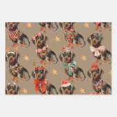 Rustic Kraft Dachshunds kerstfeest Inpakpapier Vel (Voorkant 2)