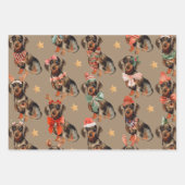 Rustic Kraft Dachshunds kerstfeest Inpakpapier Vel (Voorkant)