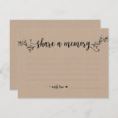 Rustic Kraft Deel een geheugenkaart Kaart (Voorkant / Achterkant)