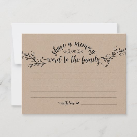 Rustic Kraft Deel een geheugenkaart Kaart (Voorkant)