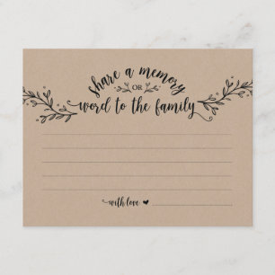 Rustic Kraft Deel een geheugenkaart Kaart