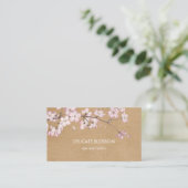 Rustic Kraft Delicate Pink Blossom Bloemen Visitekaartje (Staand voorkant)