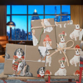 Rustic Kraft Dogs met kerstcadeaus Inpakpapier Vel