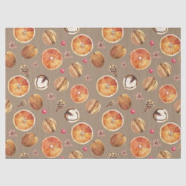 Rustic Kraft Dried Oranje Slicks Spices & kruidnag Tissuepapier