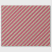 Rustic Kraft Dusty Red Wide Stripe Holiday Cadeaupapier (Vlak)