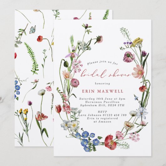 Rustic Kraft Dutch Floral Wreath Vrijgezellenfeest Kaart (Voorkant / Achterkant)