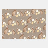 Rustic Kraft Easter Bunnies Share Easter Egg Hunt Inpakpapier Vel (Voorkant 2)