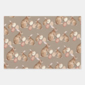 Rustic Kraft Easter Bunnies Share Easter Egg Hunt Inpakpapier Vel (Voorkant)