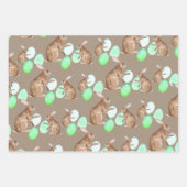 Rustic Kraft Easter Bunnies Share Easter Egg Hunt Inpakpapier Vel (Voorkant 3)