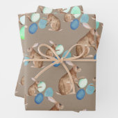 Rustic Kraft Easter Bunnies Share Easter Egg Hunt Inpakpapier Vel (In situ)