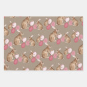 Rustic Kraft Easter Bunnies Share Easter Egg Hunt Inpakpapier Vel (Voorkant 3)