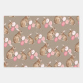 Rustic Kraft Easter Bunnies Share Easter Egg Hunt Inpakpapier Vel (Voorkant)