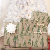 Rustic Kraft Eastern Pine Tree Forest Inpakpapier Vel