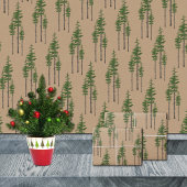 Rustic Kraft Eastern Pine Tree Forest Inpakpapier Vel