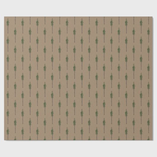 Rustic Kraft Eastern Pine Trees Cadeaupapier (Vlak)