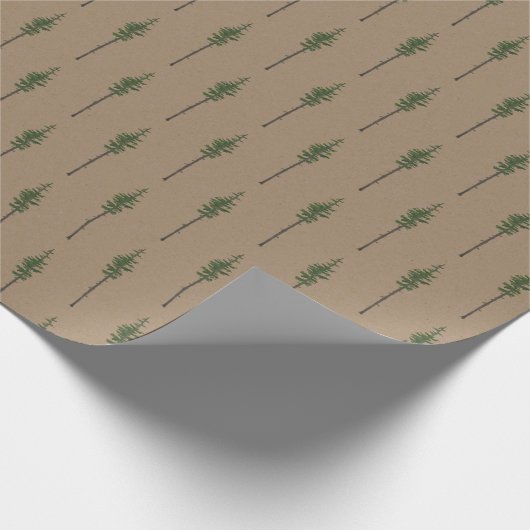 Rustic Kraft Eastern Pine Trees Cadeaupapier (Hoek)