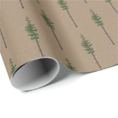 Rustic Kraft Eastern Pine Trees Cadeaupapier (Rol Hoek)