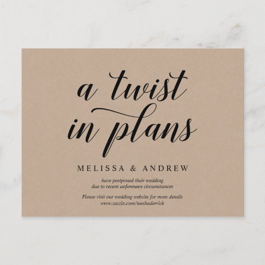 Rustic Kraft, een draai in Plans, nodigt uit tot u Briefkaart (Voorkant)