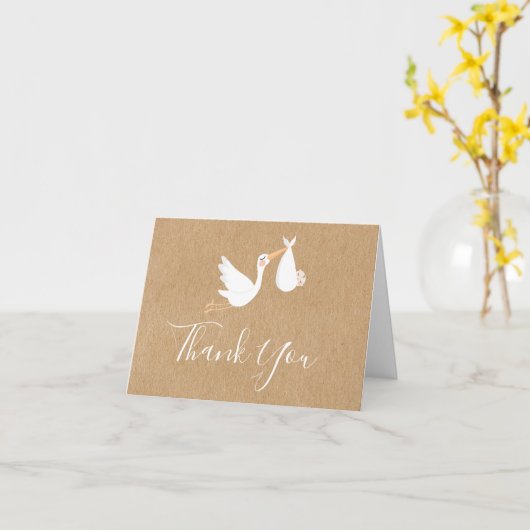 Rustic Kraft Een speciale levering Dank u Kaart (Gele Bloem)