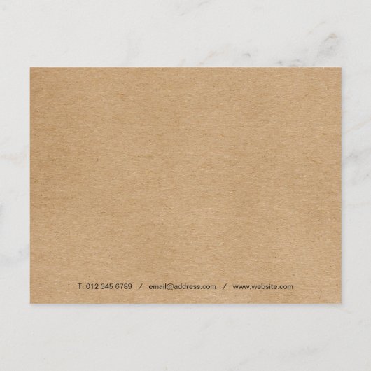 Rustic Kraft Eenvoudig Script Zakelijk Bedankt Briefkaart (Achterkant)