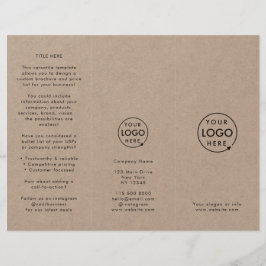 Rustic Kraft Eenvoudige Logo Drie-voudige Brochure