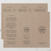 Rustic Kraft Eenvoudige Logo Drievoudige Brochure (Voorkant / Achterkant)