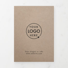 Rustic Kraft Eenvoudige Logo Drievoudige Brochure Drieluik Kaart
