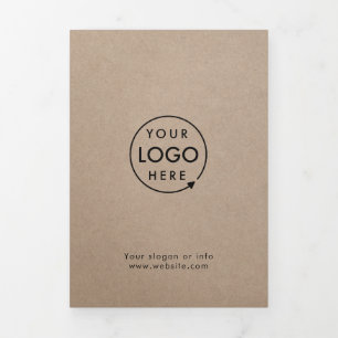 Rustic Kraft Eenvoudige Logo Drievoudige Brochure Drieluik Kaart