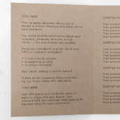 Rustic Kraft Eenvoudige Logo Drievoudige Brochure Drieluik Kaart (Binnenzijde eerst)
