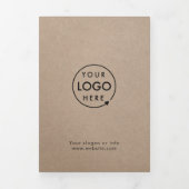 Rustic Kraft Eenvoudige Logo Drievoudige Brochure Drieluik Kaart (Cover)