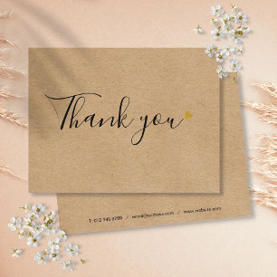 Rustic Kraft Eenvoudige Script Bedankt voor uw Zak Briefkaart