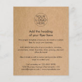 Rustic Kraft | Eenvoudige zakelijke Logo Flyer (Achterkant)