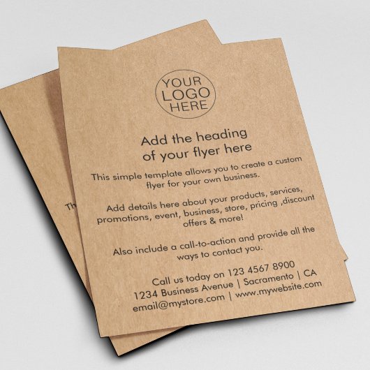 Rustic Kraft | Eenvoudige zakelijke Logo Flyer