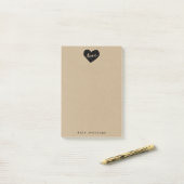 Rustic Kraft Effect Love Heart Silhouette Post-it® Notes (Op bureau)